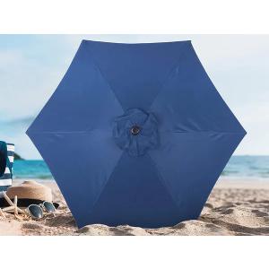 Blissun 7.5ft Patio Umbrella Replacement Canopy, Market Umbrella Cover, Outdoor Table Umbrella Canopy for 6 Ribs (Blue)