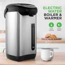 NutriChef Hot Water Urn Pot Insulated Stainless Steel,Auto & Manual Dispense,Auto Boiler,Safety Lock Shutoff 3.38 QT /3.2L - Auto Boiler Shut Off - PKWK43