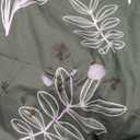 MUXHOMO Duvet Cover Queen Size, Reversible Floral Dark Green Duvet Cover Set with Zipper Closure, 3 Pieces Botanical Patterns Soft Microfiber Bedding Set with 4 Ties (90"x90", 2 Pillow Cases) (01- Dark Green Leaves (No Comforter))