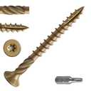 #8 * 1-5/8" Deck Screws, (377pcs) 2 lbs.Exterior Wood Screws, Rust Resistant epoxy Coated, Bronze, T20 Star Bit (Yellow)