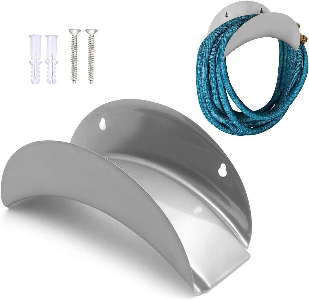 Water Hose Holder, Hose Holders Organizer for Outside Can Accommodate Large Hoses, Wall Mount Garden Hose Holder Hanger for Storage Waterhose (Grey 1Pack)