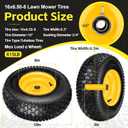 16x6.50-8 Tubeless Tire and Wheel, 16x6.5-8 Lawn Mower Tires With 3" Offset Hub and 3/4" & 5/8" Precision Bearings &1" Bushings, Replacement for Riding Mower and Garden Tractor Front Wheel