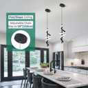 CANEOE Black Pendant Light Fixtures, Adjustable Modern Pendant Lights for Kitchen Island Small Pendant Lighting for Kitchen Island Dining Room Living Room Bedroom Hanging Light Fixtures, 1 Pack, Black,6000K