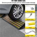 VEVOR Rubber Curb Ramps for Driveway, 2 Pack Threshold Bridge, 33069 lbs Load Capacity, 2.5" Rise, with Reflective Safety Strips, Ideal for Cars, RVs, Scooters and Motorcycles to Prevent Car Scraping