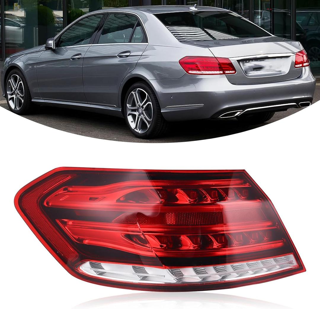 LH USA Type Outer Tail Light Compatible with 2014-2016 Mercedes Benz E-Class W212 E350 E400 E550 E63 AMG Rear Tail lamp Bake Lamp Left Driver side 2129061303