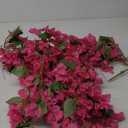 Pack of 2pcs - Artificial Bougainvillea Hanging Flowers Faux Silk Flower Full Blooms Floral Vines for Indoor Outdoor Home Garden Porch Eave Wedding Wall Décor (Pink)
