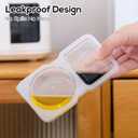 4 x 10 Sets Double Compartment Condiment Containers with Lid, Small Plastic Clear Container for Sauce Snack Refrigeration Outdoor Takeaway, Food Grade BPA-Free