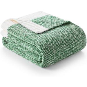 Snuggle Sac Green Throw XL Blanket 50x70,Super Soft Warm Blankets Oversized Throw Knit Blankets Fuzzy Plush Blanket, Heather Green, 50x70 inches
