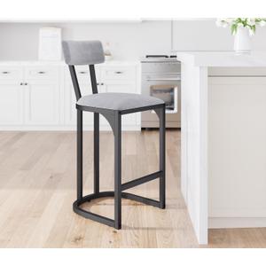 Garvee Bar Stools Set of 2, Counter Height Bar Stools for Dining Room, Island Chairs for Kitchen Table, Tall Barstools with Back, Metal Counter Stools with Upholstered for Home Bar 