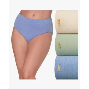 Bali Women's Pack, Lux Cotton Essentials Brief Underwear, Moisture-Wicking, 3-Pack S