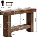 55 Inch Farmhouse Console Table,Wooden Rectangular Sofa Table Behind The Couch,Industrial Entryway Tables with Storage for Living Room,Entrance,Hallway (Brown)