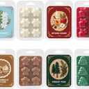 Christmas Scented Wax Melts, Winter Holiday Soy Wax Cubes for Wax Warmer, Snowflake Pines Elk Gingerbread Cubes Set, Spiced Cider, Gingerbread Cupcake, Peppermint, Forest Pine