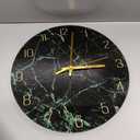 VIKMARI Glass Wall Clock Silent Non Ticking Wall Clock- 12 Inch Quality Quartz Battery Operated Round Easy to Read Home/Office/Classroom/School Clock (Dark Green)