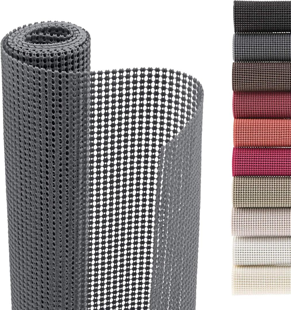 Smart Design Classic Grip Shelf Liner- Non Adhesive Home Organization Shelf Liners - Strong Grip, Non Slip, Easy Clean - Perfect for Desk, Shelves, Kitchen, Cabinet Protection - Graphite Gray (18"W x 60"L)