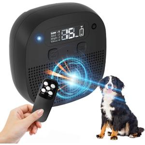 Dog Barking Deterrent Devices, Rechargeable Anti Barking Device for Dog, 60ft Remote Control Ultrasonic Stop Barking Dog Devices with Adjustable Modes & Frequencies, Barks No more Dog Training Device