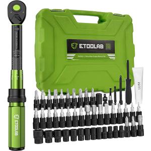 1/4 Torque Wrench, 52Pcs Dual-Range【10-230 in.lb/1-26 Nm】±3% Precision Inch Pound Torque Wrench 1/4 Drive, 72 Tooth Dual-Direction Bike Wrench Set for MTB, E-Bike, Moto Maintenance