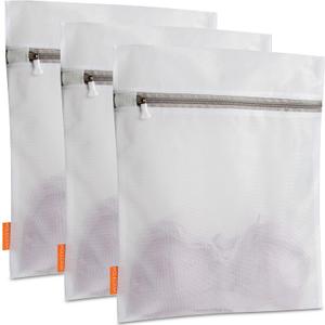 Polecasa 3Pcs Extra Durable Mesh Laundry Bags with Sturdy Zipper for Delicates 12 x 16 Inches (3 Medium)