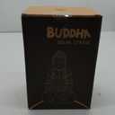 Nacome Meditating Buddha Statue with Solar Light,Zen Solar Garden Buddha with Cracked Glass Ball Sculpture-Indoor/Outdoor Decor for Balcony,Garden,Patio,Porch Yard Art Ornament,10.5 inch(Gold)