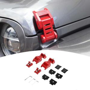 for Jeep Hood Latches Lock Catch Kit for Jeep Wrangler JK JKU 2007-2017 for Wrangler JL JLU 2018 up for Gladiator JT 2020 up, Exterior Accessories (Red) 2pcs
