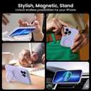 MCFANCE Magnetic Stand Case for iPhone 13 Pro | Compatible with MagSafe, Shockproof, Anti-Scratch Lining | Slim Fit (6.1" 2021) Lightpurple