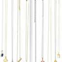 Mkono Necklace Holder Metal Jewelry Display Stand Necklace Organizer with 22 Hooks for Storage and Hanging Bracelet Keychain Home Room Decor for Women,White