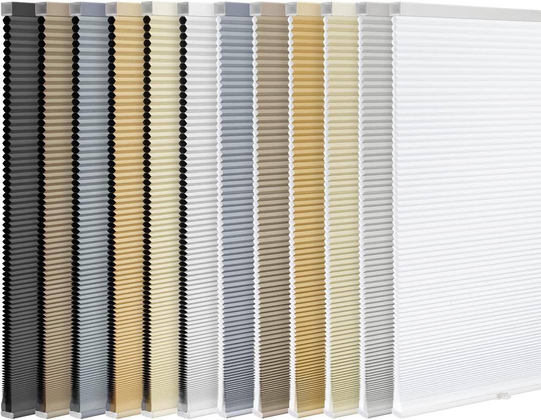 LazBlinds Cordless Cellular Shades, Light Filtering Honeycomb Shades for Home, Thermal Insulation Noise Reduction Blinds for Windows, 33'' W x 64'' H, White