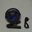 Gaiatop Portable Clip on Fan Battery Operated, Small Powerful 3 Speed Quiet 360 Rotate, USB Rechargeable Mini Personal Cooling Fan for Desk Table Home Office Stroller Camping Women Gifts Black Blue