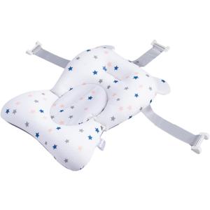 Baby Bath Cushion Pad Newborn Bathtub Mat Infant Bath Supporter Net Baby Bathtub Pillow Non-Slip Floating Bathing Tub Seat (White Star, 28cm*43cm*26cm) (28cm*43cm*26cm, White Star)