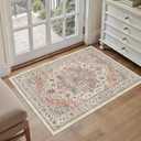 Area Rug 2x3 Entryway Rug Soft Washable Doormat Non Slip Low Pile Lightweight Carpets Indoor Faux Wool Small Rug for Entrance, Kitchen, Bedroom, Living Room