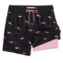 maamgic Swim Trunks Men 2 in 1 Mens Bathing Suit 7 Inch Quick Dry Mens Swimming Trunks with Zipper Pockets, XXL