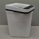 Automatic Trash Can, Touchless Motion Sensor Garbage Can with Lid, Smart Plastic Slim Wastebasket for Bathroom, Office, Rv, Bedroom, Living Room, White