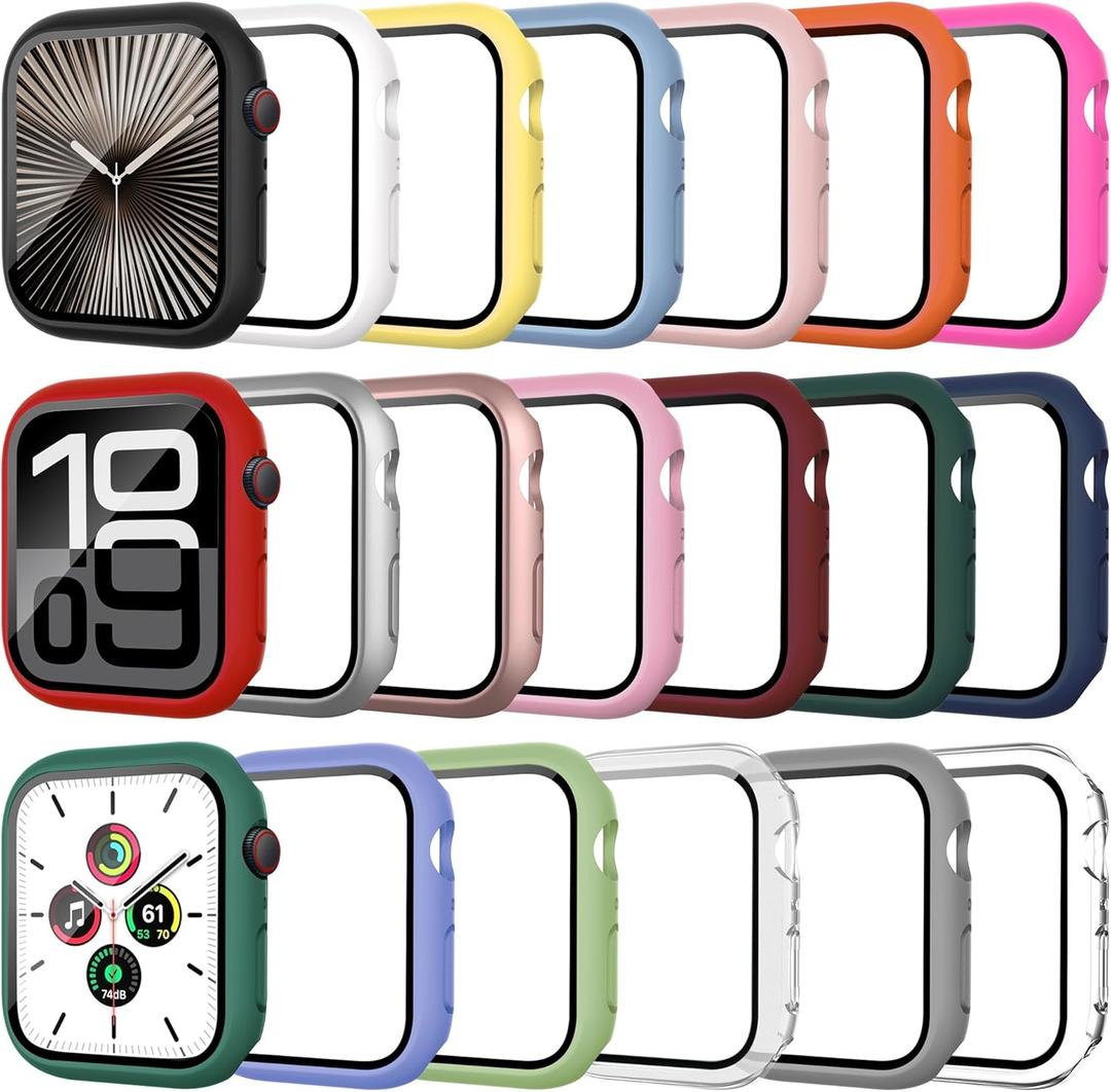 20 Pack Case for Apple Watch Series 10 42mm with Tempered Glass Screen Protector, Shockproof Hard PC Protective Cover, All-Around Bumper Compatible with iWatch S10 42mm (42mm(Series 10))