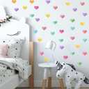 Heart Rainbow Wall Decal - Colorful Heart Wall Art, Nursery Children Bedroom Decoration