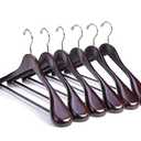 Nature Smile Luxury Mahogany Wooden Suit Hangers - 12 Pack - Wood Coat Hangers,Jacket Outerwear Shirt Hangers with Extra-Wide Shoulder, 360 Degree Swivel Hooks & Anti-Slip Bar with Screw
