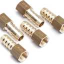 LTWFITTING No Lead Brass Fitting Coupler/Adapter 3/8" Hose Barb x 1/8" Female NPT (Pack of 5)