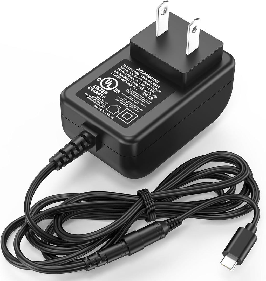 5V USB C Electric Spin Scrubber Charger Replacement Fit for YKYI, for Bomves Cordless Cleaning Brush, Power Cord AC Adapter for Keimi, for Leebein, for Highyes, for TUYU Power Shower Cleaner Scrubber