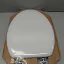 MAYFAIR 1844CP 000 Toilet Seat with Chrome Hinges will Never Come Loose, ELONGATE , White
