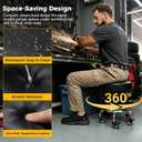 Rolling Shop Stool with Wheels,Mechanics Garage Work Stool,Black