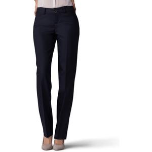 Lee Women's Secretly Shapes Regular Fit Straight Leg Pant (8, Black)
