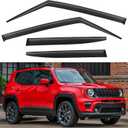 Window Visors Rain Guards Shield for Jeep Renegade 2015-2024, Out-Channel Window Vent Wind Deflectors Visors Shades for 15-24 Renegade