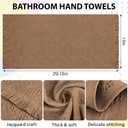 4-Pack Brown Luxury Decorative Bathroom Hand Towels 13"x29.1" Boho Bath Hand Towels Set with Jacquard Weave & Fringe, Cotton Absorbent Soft Face Towels for Kitchen/Bathroom/Farmhouse
