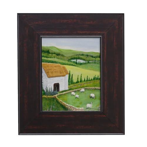 CANFRAVAS DIY Wood Plein Air Frame for Canvas 16x20, 3.1" Wide Antique Canvas Floater Frames, Vintage Canvas Floating Frame, Ornate Picture Frames (16"x20", Black Walnut)