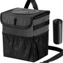 Car Trash Can Foldable Garbage Bin Leakproof 2.3 Gallons Car Trash Bag Black, M-1PCS