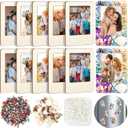 Yalikop 12 Pack DIY Mosaic Photo Frame Craft Kits Unfinished Wooden Magnetic Picture Frame with Mosaic Tiles and Shells Mini Ocean Fridge Frames to Decorate for Summer Activities Birthday Craft Gifts, 3.74 x 2.56 inches