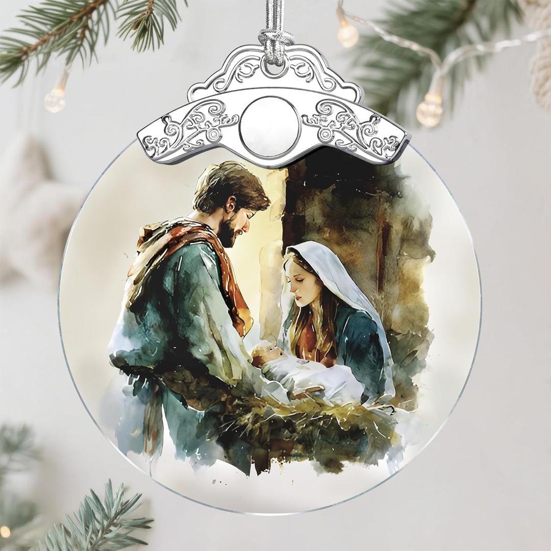 3 x Nativity Christmas Ornament, Religious Ornament, Jesus Mary Joseph, Christian Christmas Decoration, Unique Faith Gift, Religious Gifts, Christian Gifts, Gift Idea