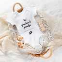 Grandparents Baby Announcement Gifts Pregnancy Surprise Announcement Set Include Letter Board Baby Onesie Photo Frame Glass Ornament for New Grandparents or Pregnancy Reveal Party (2 Set)