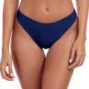 Ocean Blues Women's Cheeky High Leg Bikini Bottom Mid Rise Swim Bottom (Medium)