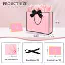 Ethhqu 12 Pack Gift Bags with Handles Include Tissue Papers & Cards, Medium Size 12.6104'' Thank You Gift Bags Medium Size for Birthday, Mother's Day, Wedding, Bridesmaids (Pink and Black)