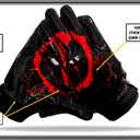 Football Gloves Receiver Ninja Stealth - Battle College Lineman Joker Ninja Stealth Football Gloves Elite Tacky Grip Palms Youth Kids Men Boys