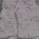 LIFEREVO Fluffy Faux Rabbit Fur Bean Bag Cover (No Filler), Big Fuzzy Stuffed Animal Storage Bubble Waffle Bean Bag Chair for Plush Toys, Comfy Shaggy Furry Beanbag Cover Kids Girls Adults, Lavender (Large(38"x38"x40"))